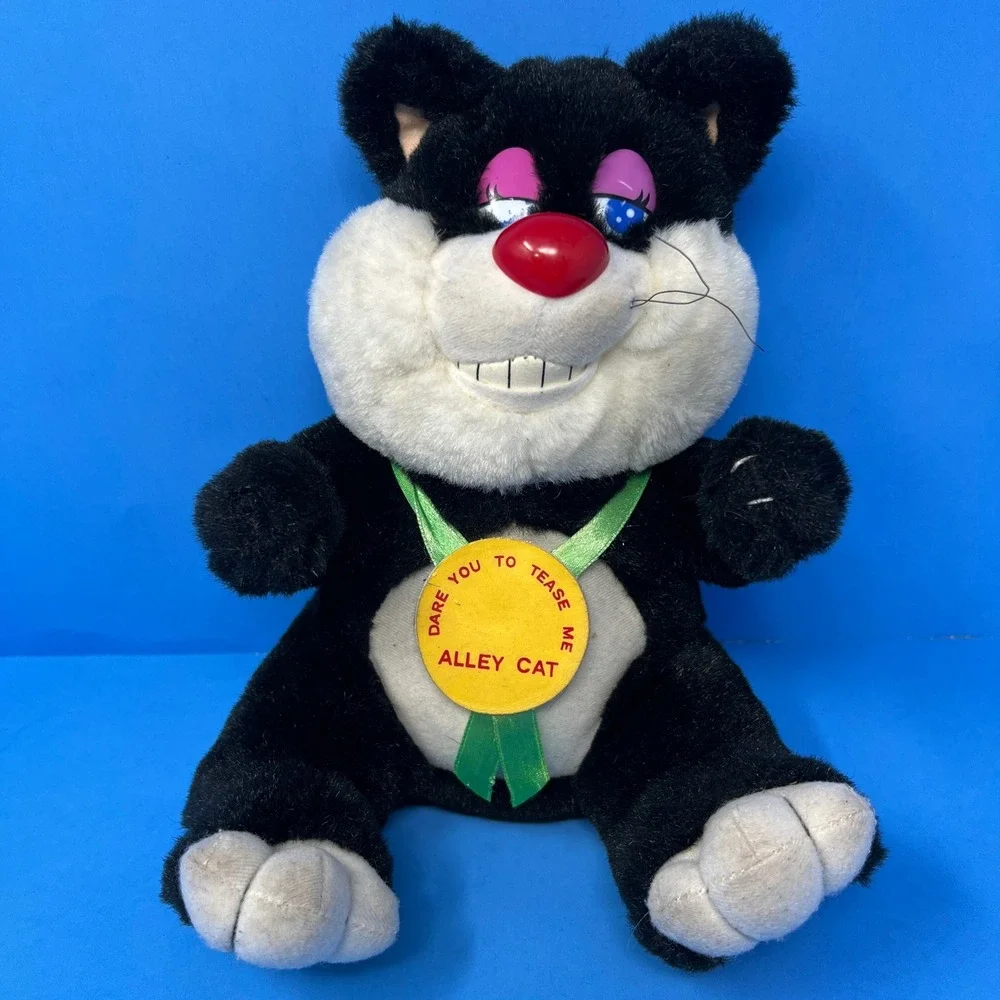 Alley‎ Cat Vintage Plush Medium Black White Dare You To Tease Me 1997
